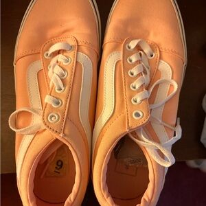 Vans Women's Coral and White Sneakers